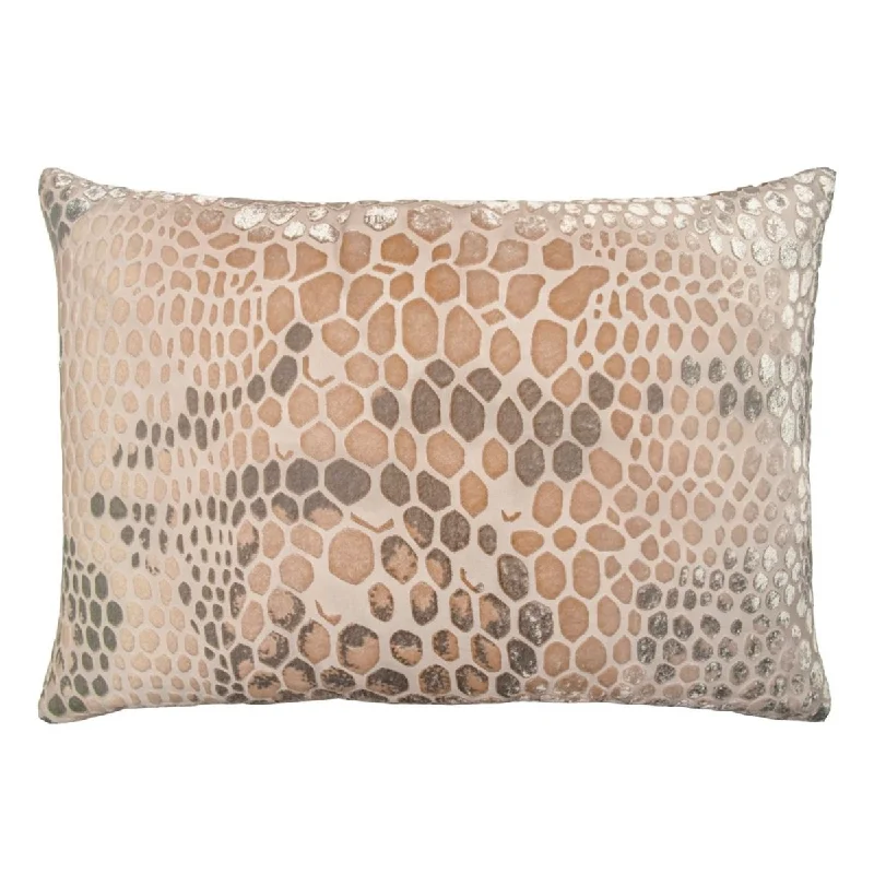 Latte Snakeskin Velvet Pillow by Kevin O'Brien Studio