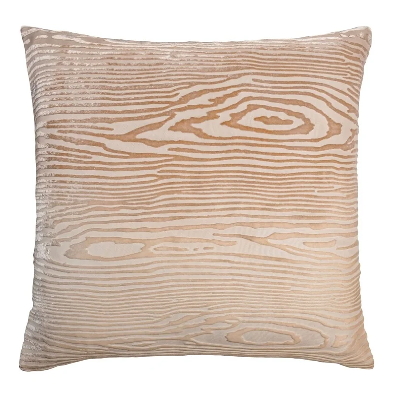 Latte Woodgrain Velvet Pillow by Kevin O'Brien Studio