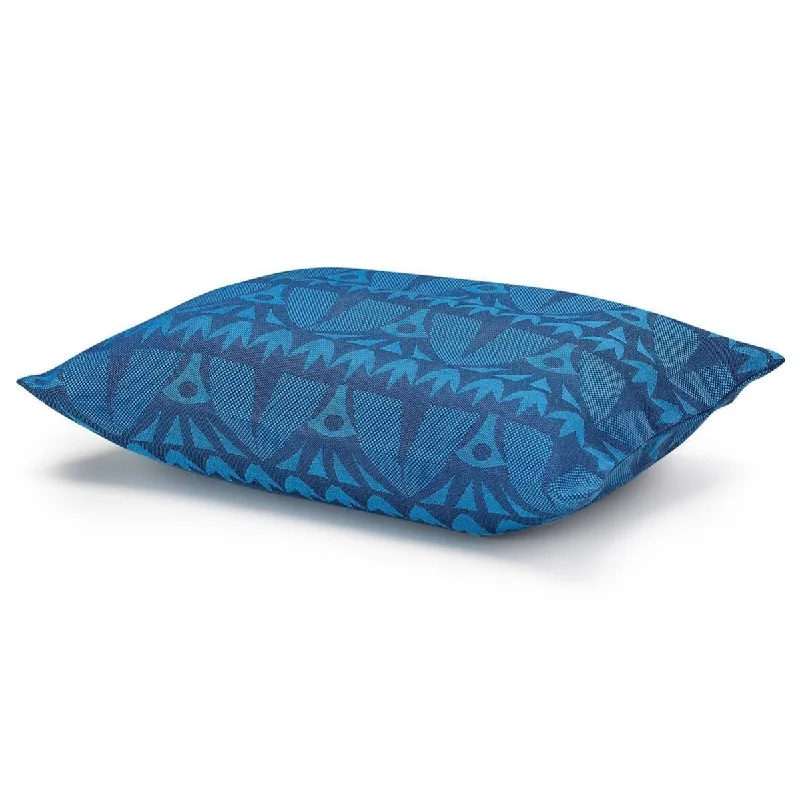 Holi Sapphire Outdoor Pillow by Le Jacquard Français