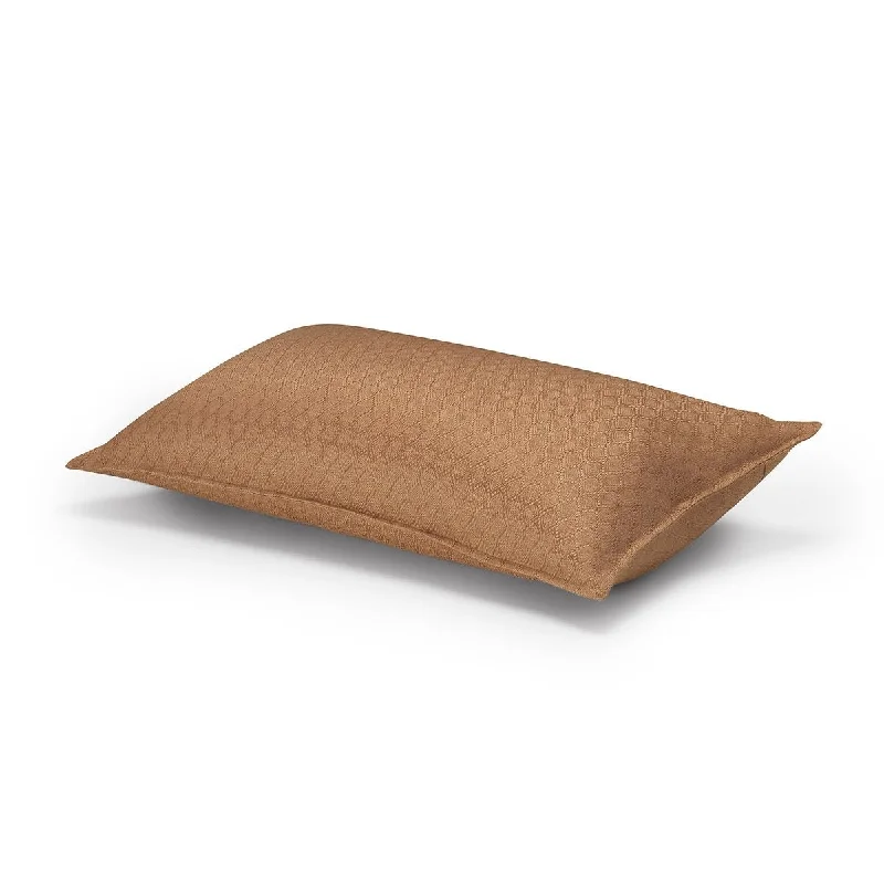 Portofino Geo Brown Pillow by Le Jacquard Français