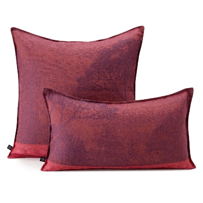 Symphonie Baroque Maroon Pillow Covers by Le Jacquard Français