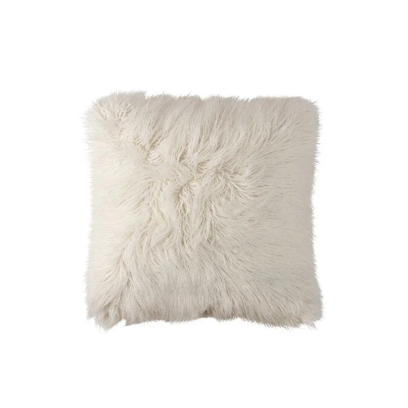 Coco White Faux Fur Decorative Pillow by Lili Alessandra