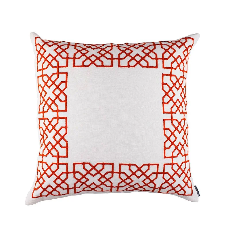 Franco White & Vermillion Euro Pillow by Lili Alessandra