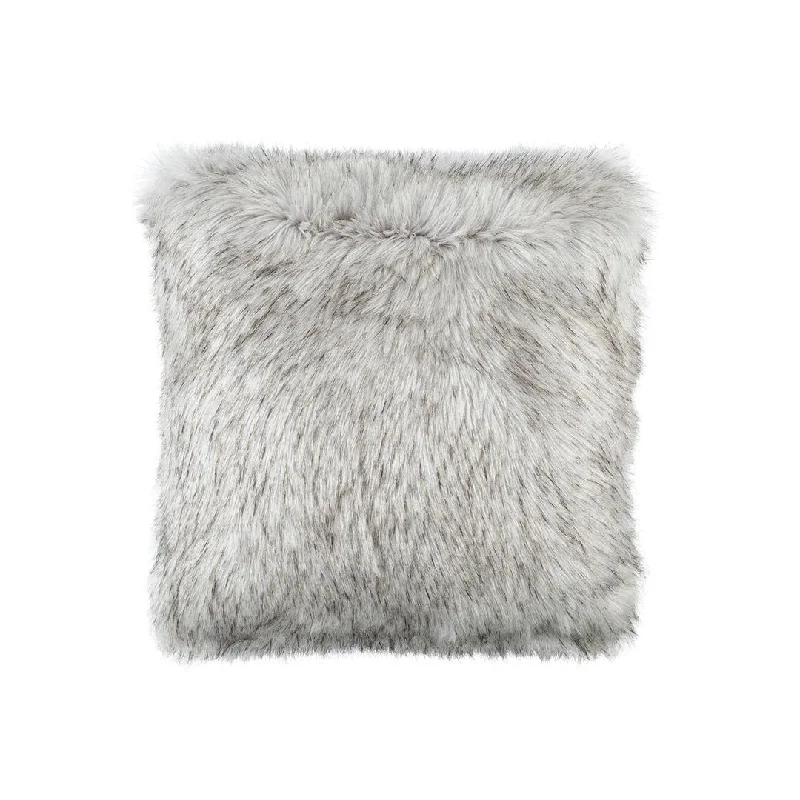 Silver Faux Fur Euro Pillow by Lili Alessandra