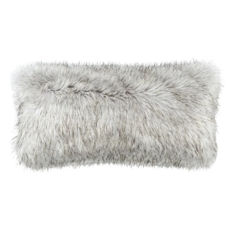 Silver Faux Fur Pillow by Lili Alessandra