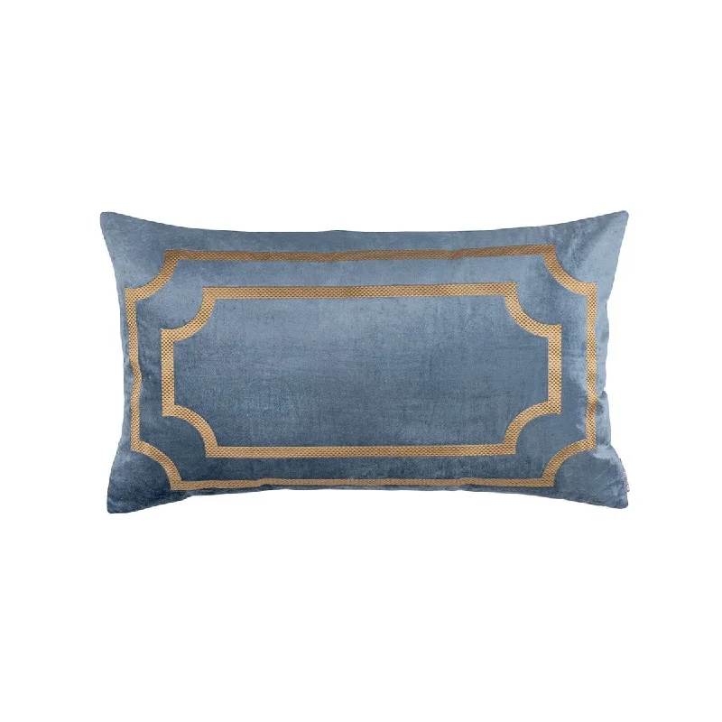 Soho Blue & Gold Antique Large Pillow by Lili Alessandra