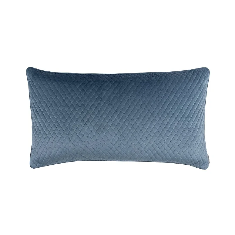 Valentina Smokey Blue Large Quilted Pillow by Lili Alessandra