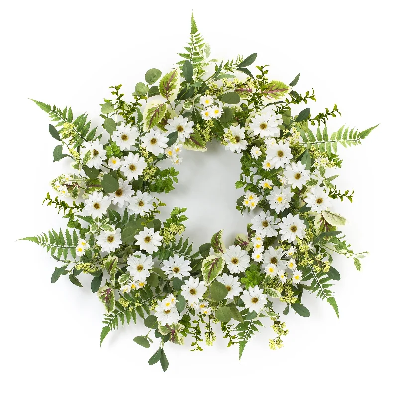 Mixed Fern and Daily 22.5" Floral Wreath