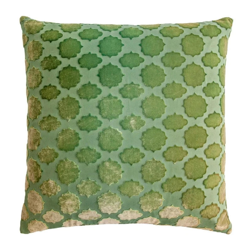 Mod Fretwork Grass Velvet Pillows by Kevin O'Brien Studio