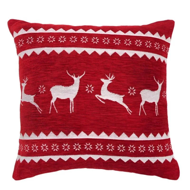 Jacquard Woven Reindeer 24"x24" Pillow