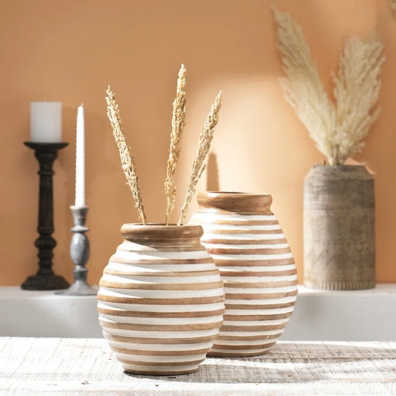 Nifa Round Mango Wood Vase