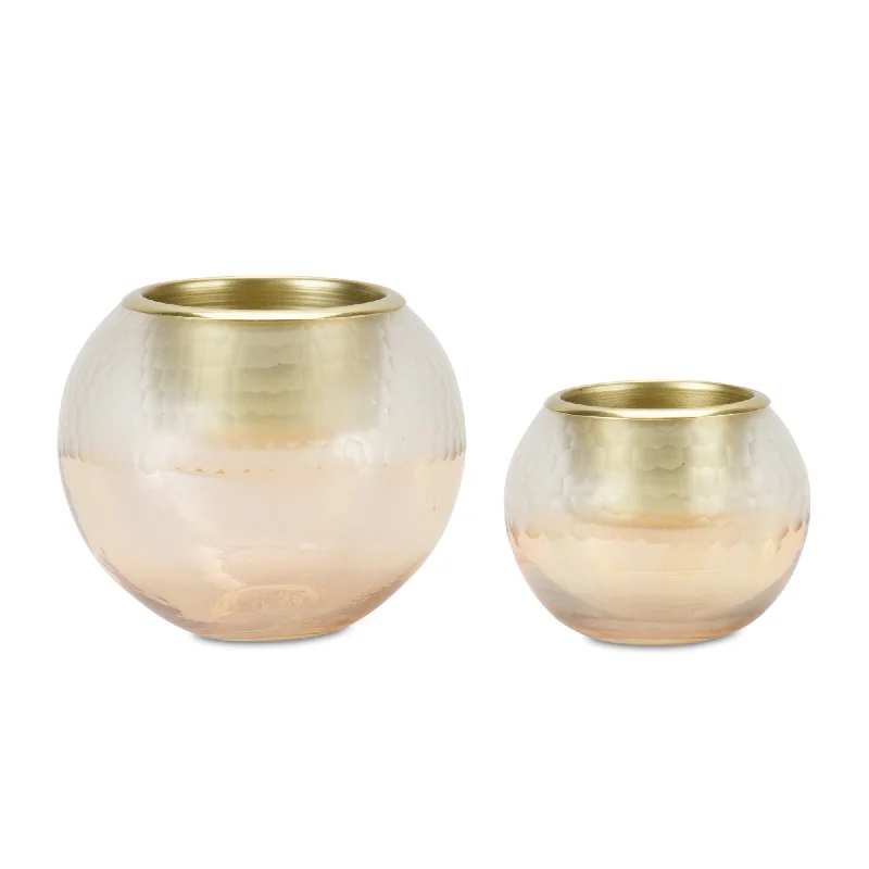 Ombre Glass Votive Candle Holder, Set of 2