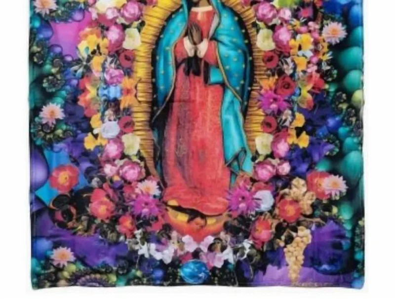 Our Lady Of Guadalupe Blanket In Pink Multi