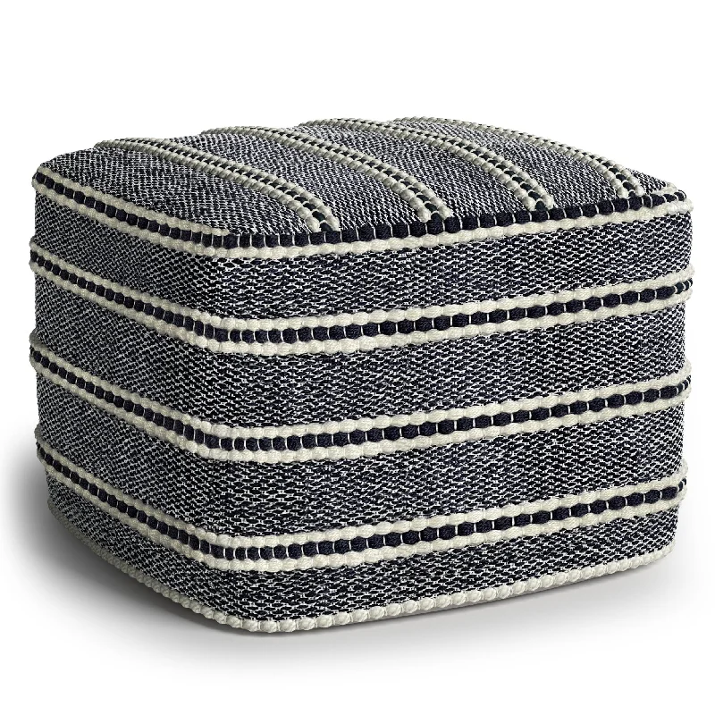 Outdoor Square Pouf with Woven Polyester Water and UV Ray Resistant