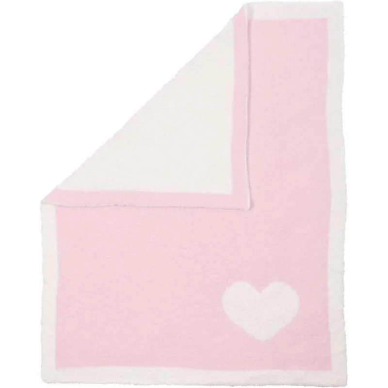 Plush Baby Blanket In Light Pink