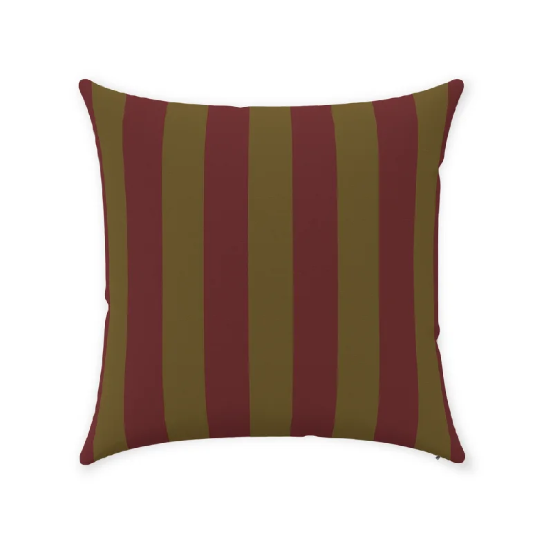 Olive Stripe Throw Pillow