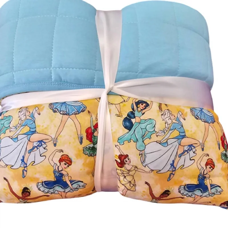 Princess Ballet Bamboo Blanket In Yellow/ Blue