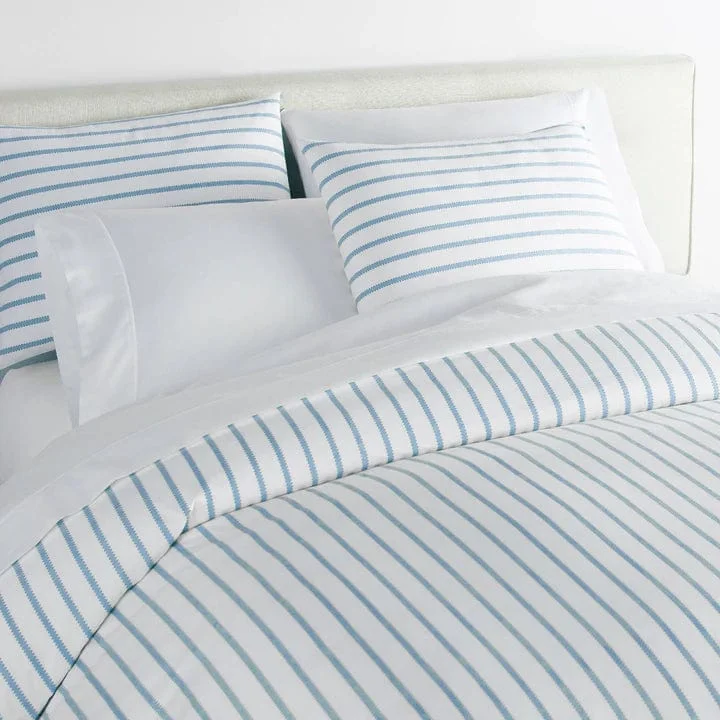 Ribbon Stripe Percale Fitted Sheet by Peacock Alley