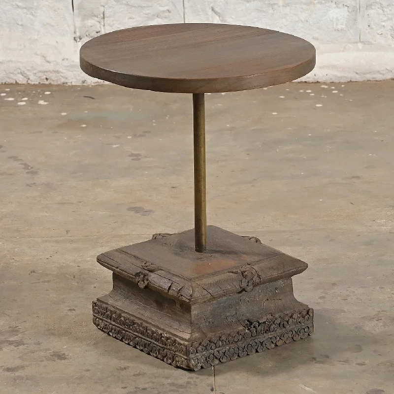 Round Teak Side Table