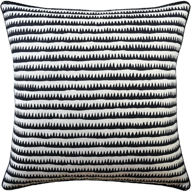 Corfu Stripe Black Pillow by Ryan Studio