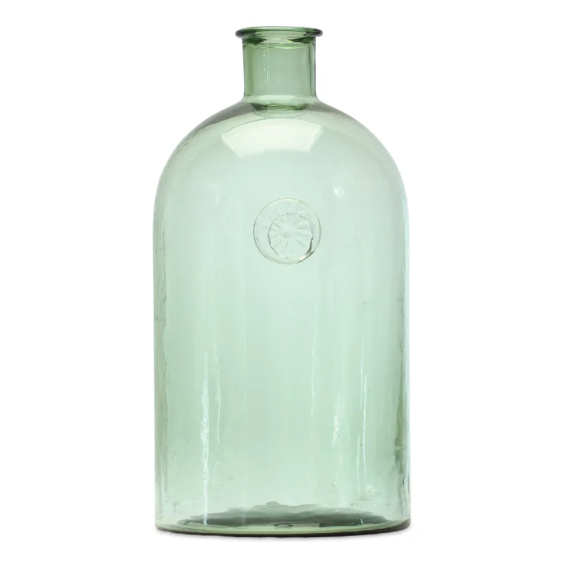 Sage Glass Bottle Neck Vase 12"