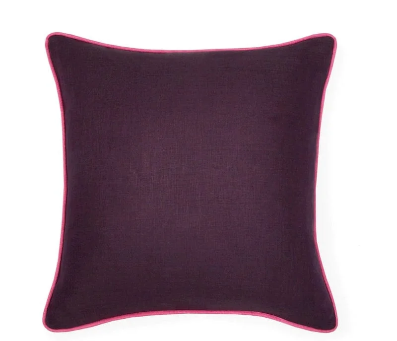 Manarola Aubergine & Flamingo Decorative Pillow by Sferra