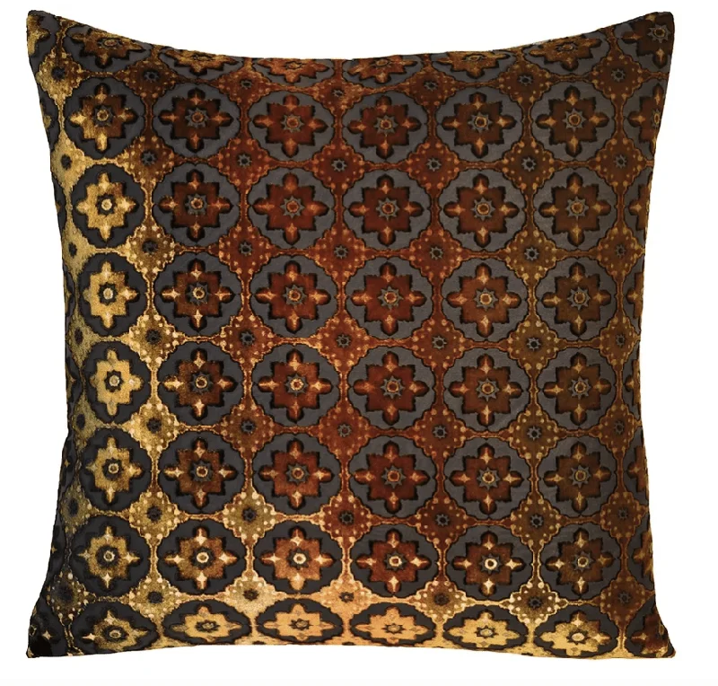 Small Moroccan Copper Ivy Velvet Pillows