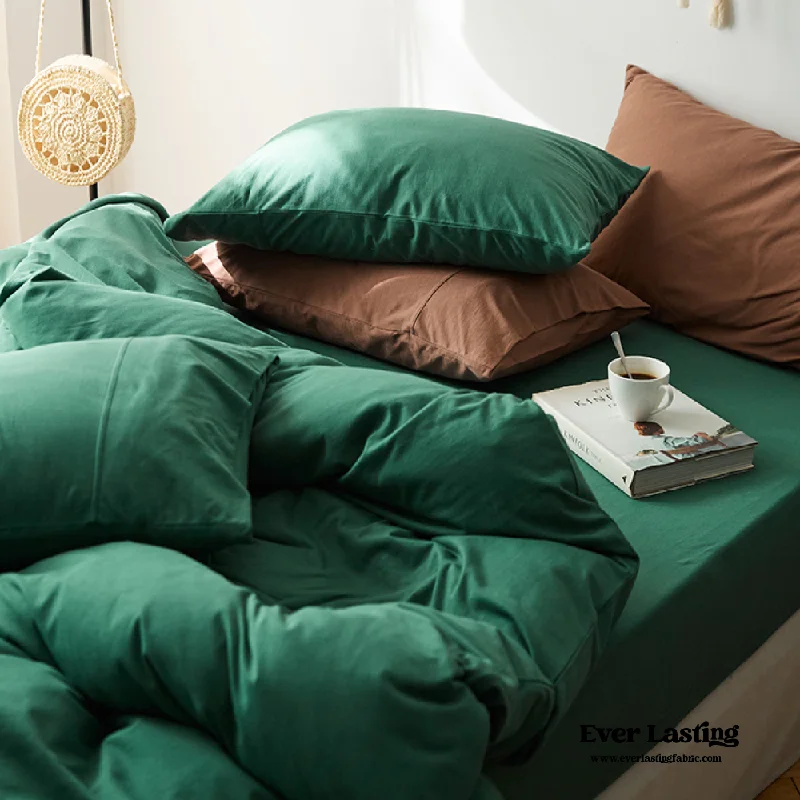 Solid Duvet Cover / Forest Green