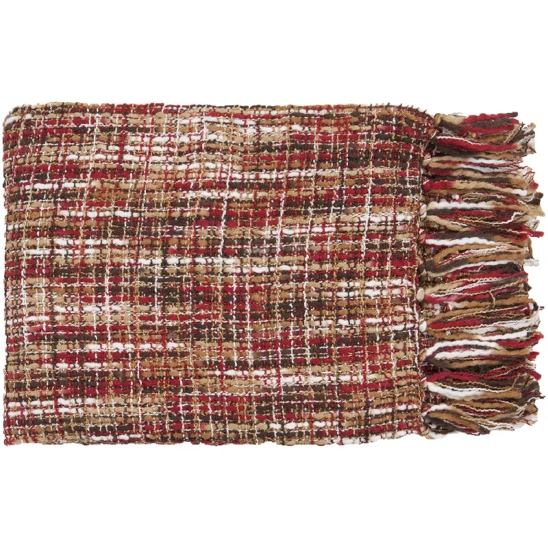 Tabitha Throw Blankets in Bright Red Color