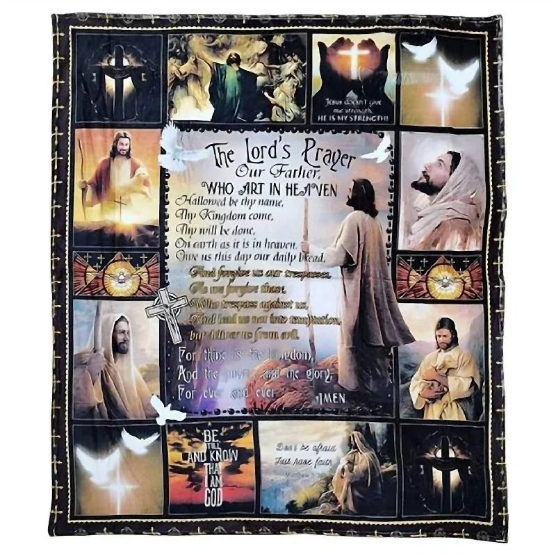 The Lord's Prayer Blanket In Black Multi