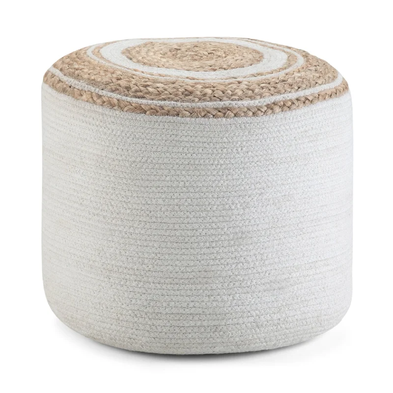 Tranquilique Multi-functional Round Pouf with Hand Braided Jute