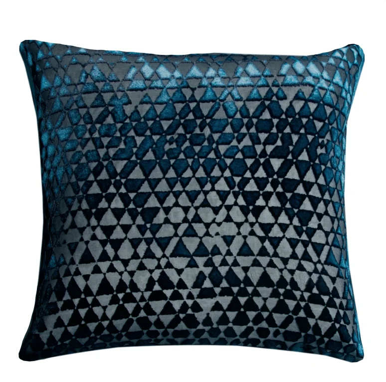 Triangles Cobalt Black Velvet Pillows