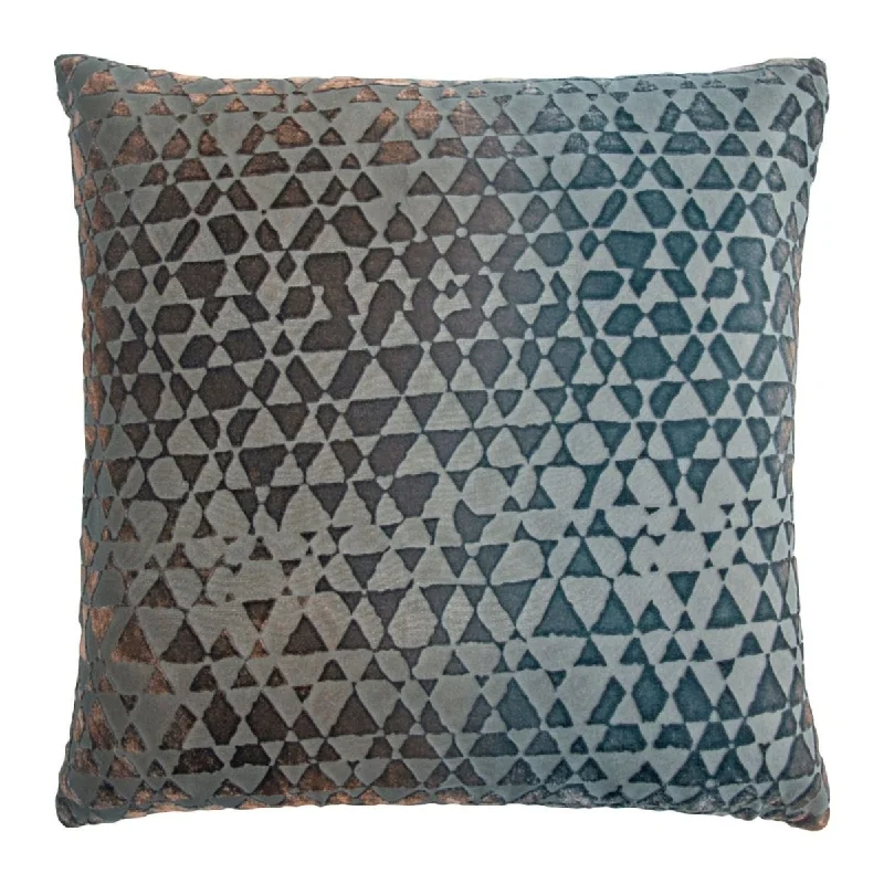 Triangles Gunmetal Velvet Pillows