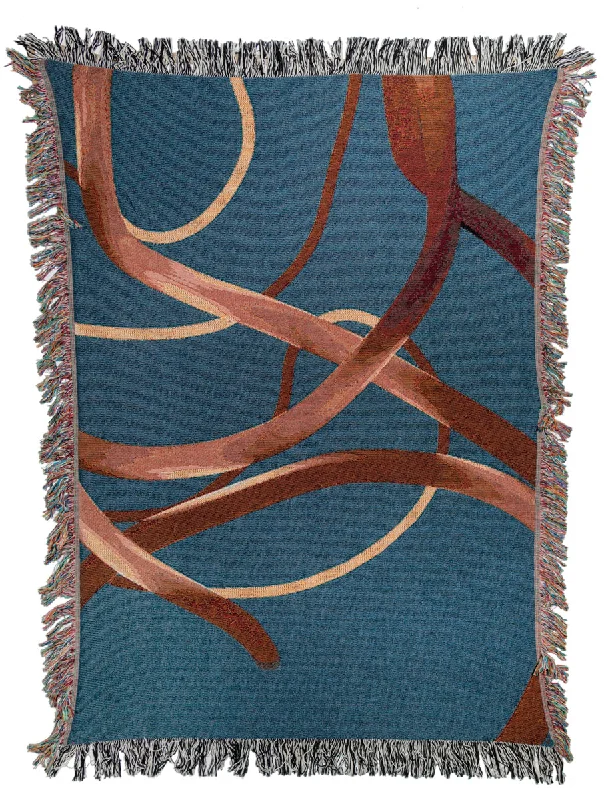 Wander Blue Woven Throw Blanket