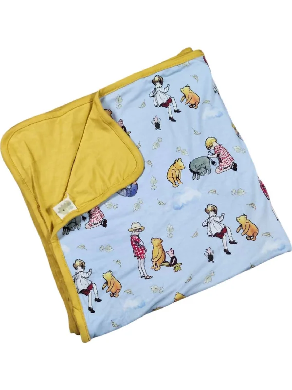 You're Braver Than You Think Bamboo Blanket In Baby Blue/yellow