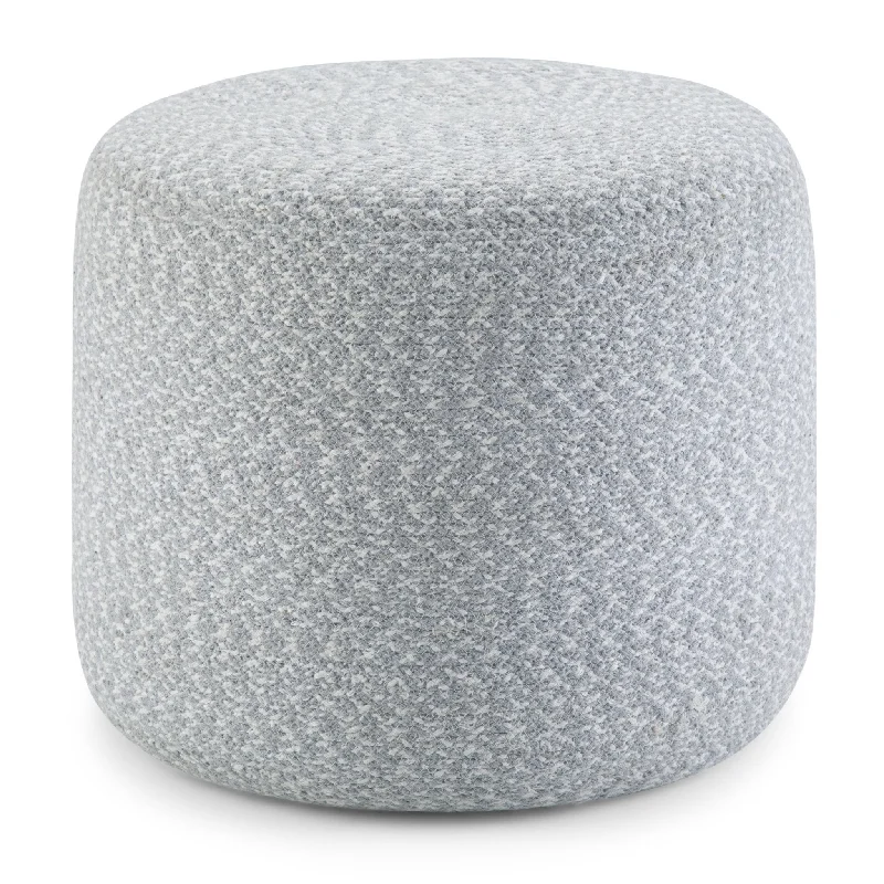 Zenithal Multi-functional Round Braided Pouf with Natural Pattern