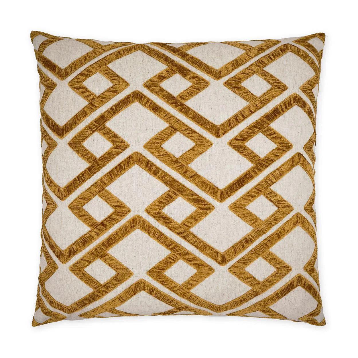 Accolade Amber Geometric Gold Large Throw Pillow With Insert