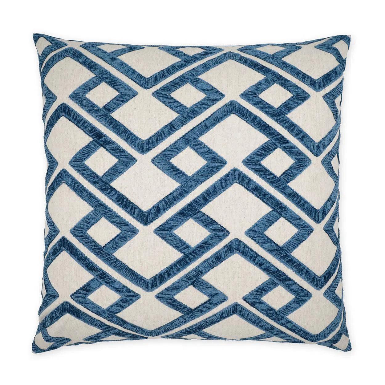 Accolade Blue Geometric Blue Large Throw Pillow With Insert