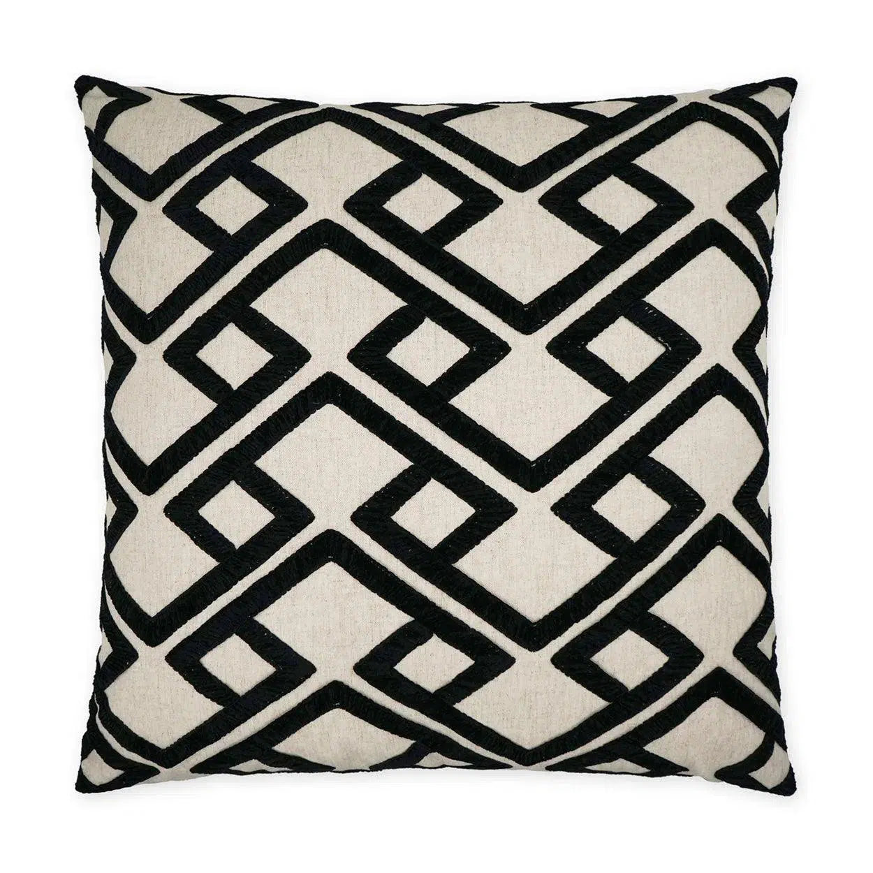 Accolade Onyx Geometric Black Large Throw Pillow With Insert