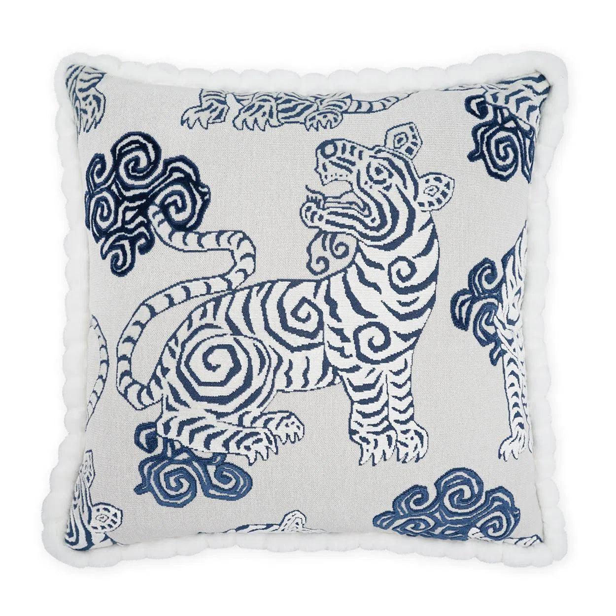 Akbar Blue Novelty Blue Large Throw Pillow With Insert