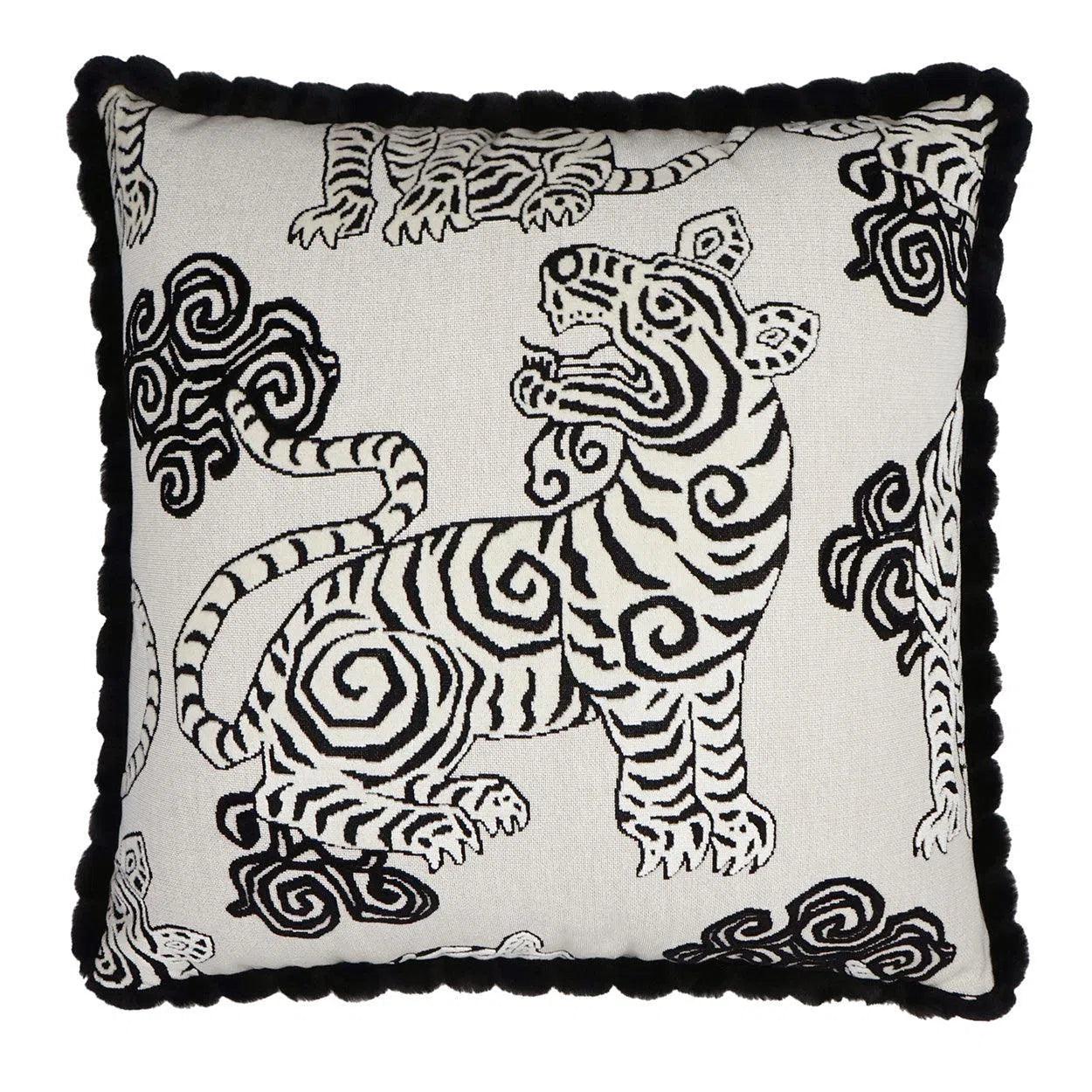 Akbar Tuxedo Novelty Black Large Throw Pillow With Insert