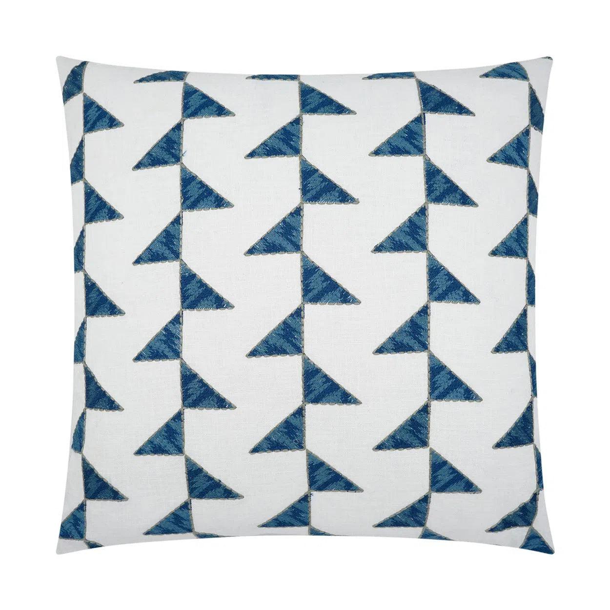 Alignment Lapis Geometric Beach Blue Large Throw Pillow With Insert