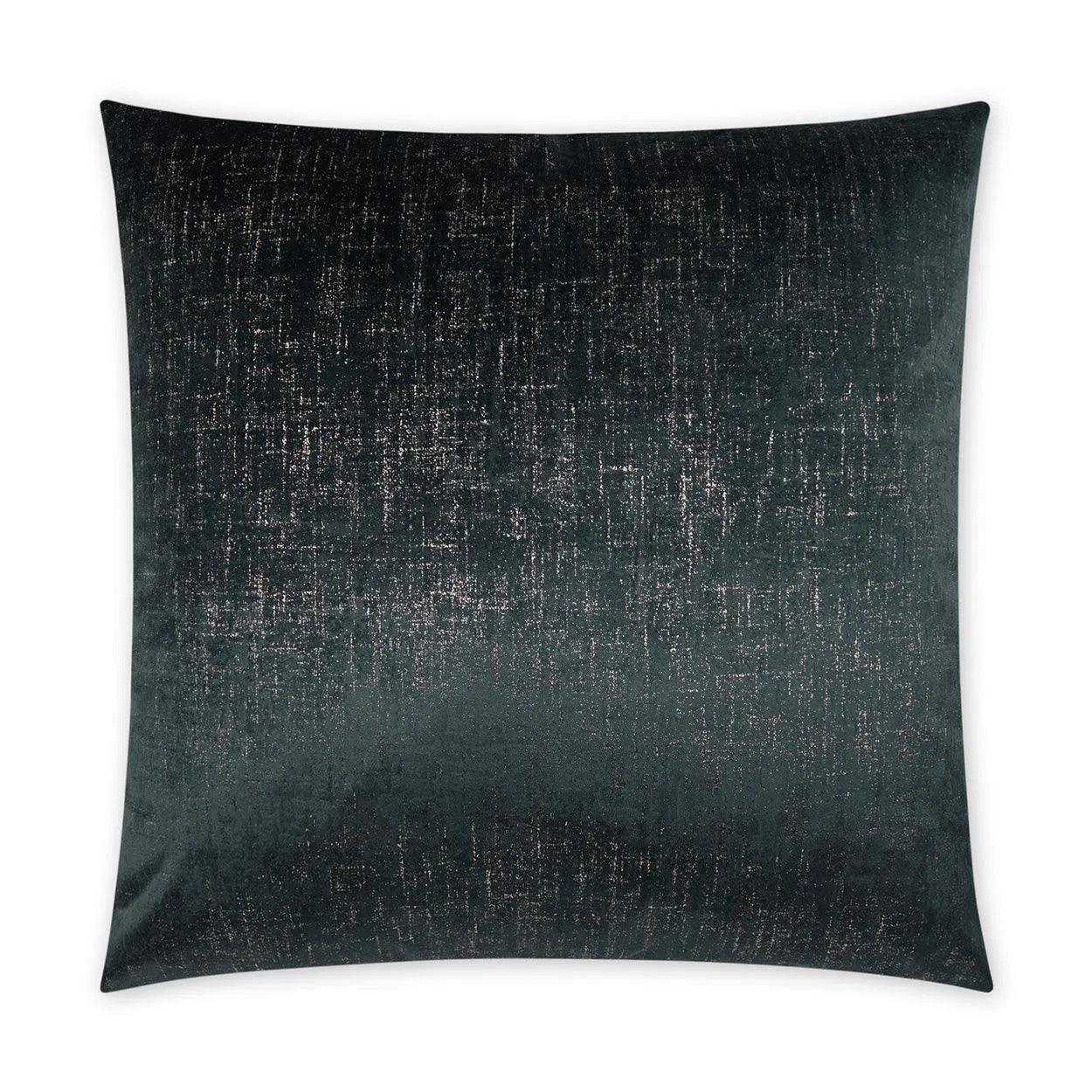 Alnwick Ebony Glam Solid Black Large Throw Pillow With Insert