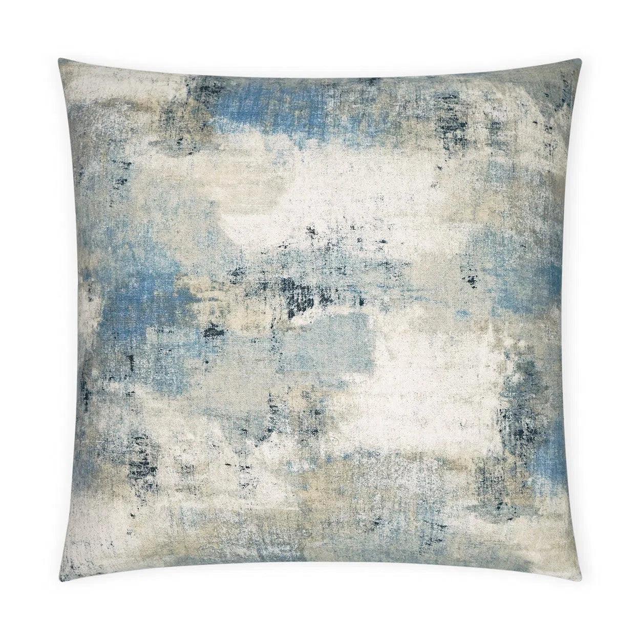 Antalya Denim Abstract Blue Large Throw Pillow With Insert