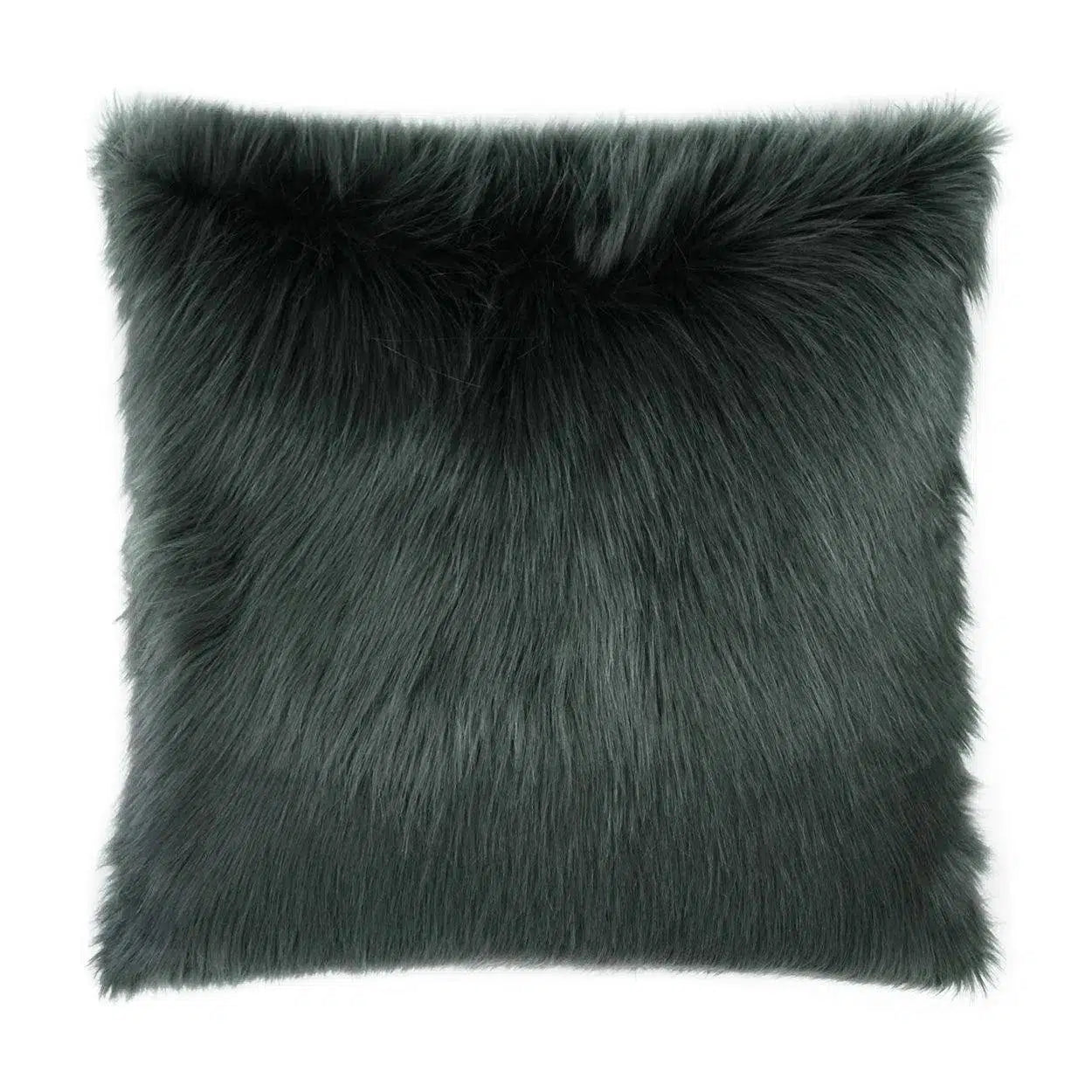 Arctic Fox Charcoal Faux Fur Grey Large Throw Pillow With Insert