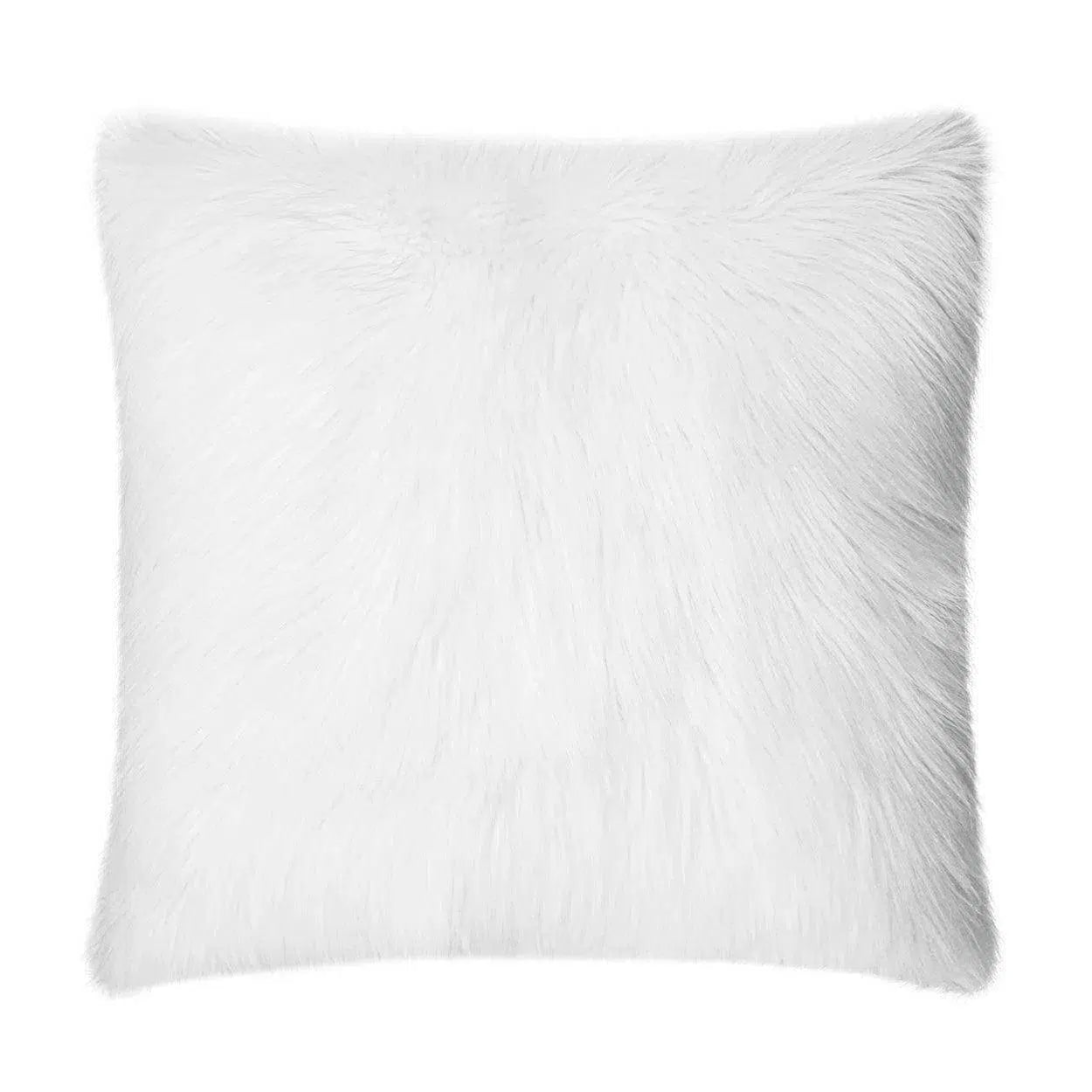 Arctic Fox White Faux Fur White Large Throw Pillow With Insert