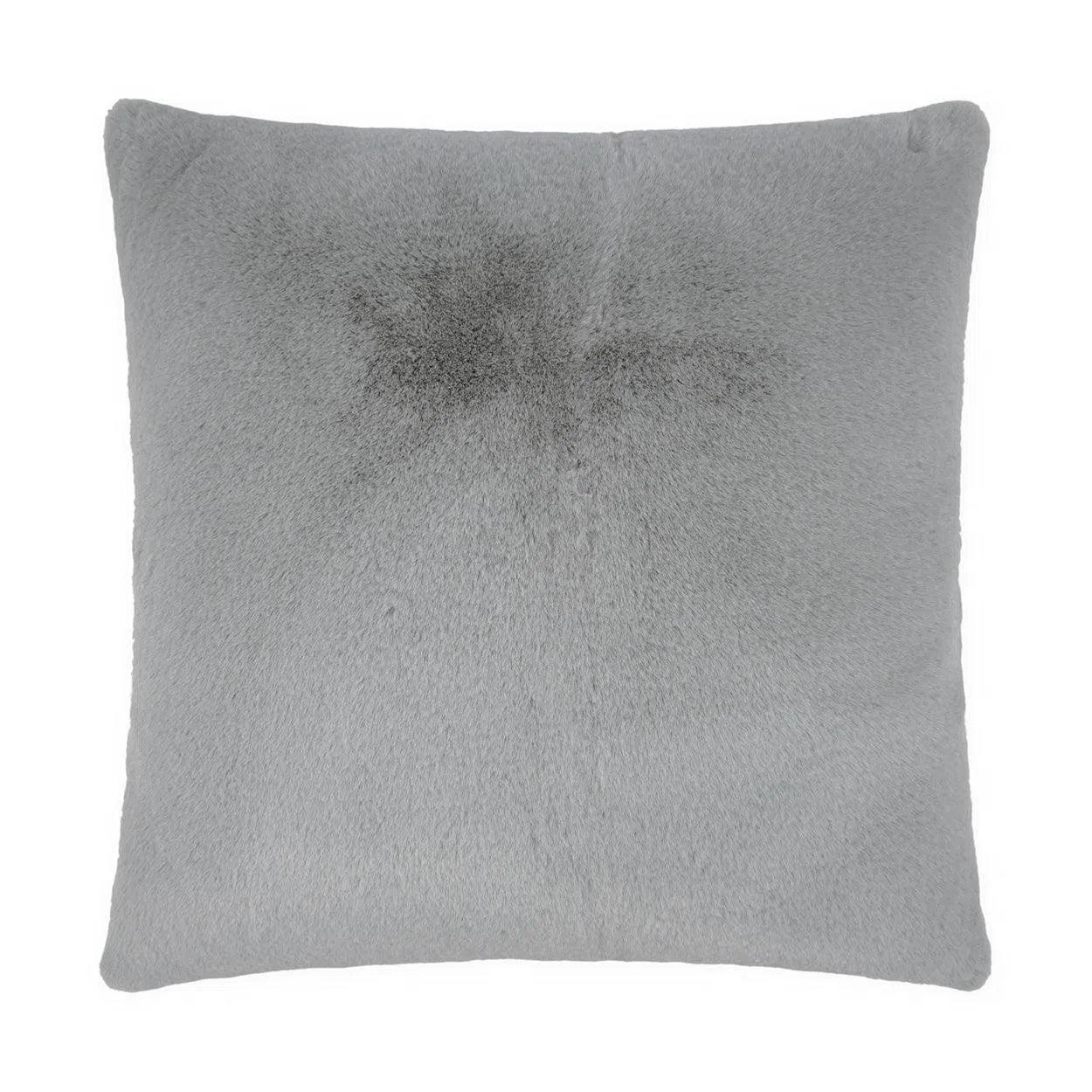 Arlo Silver Faux Fur Solid Grey Large Throw Pillow With Insert