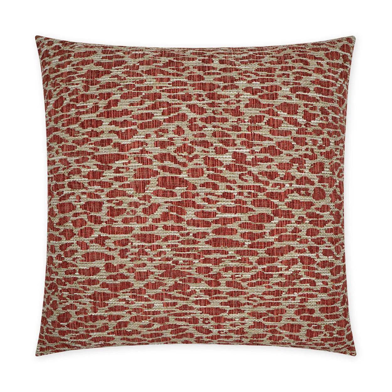 Bengal Spice Animal Abstract Red Large Throw Pillow With Insert