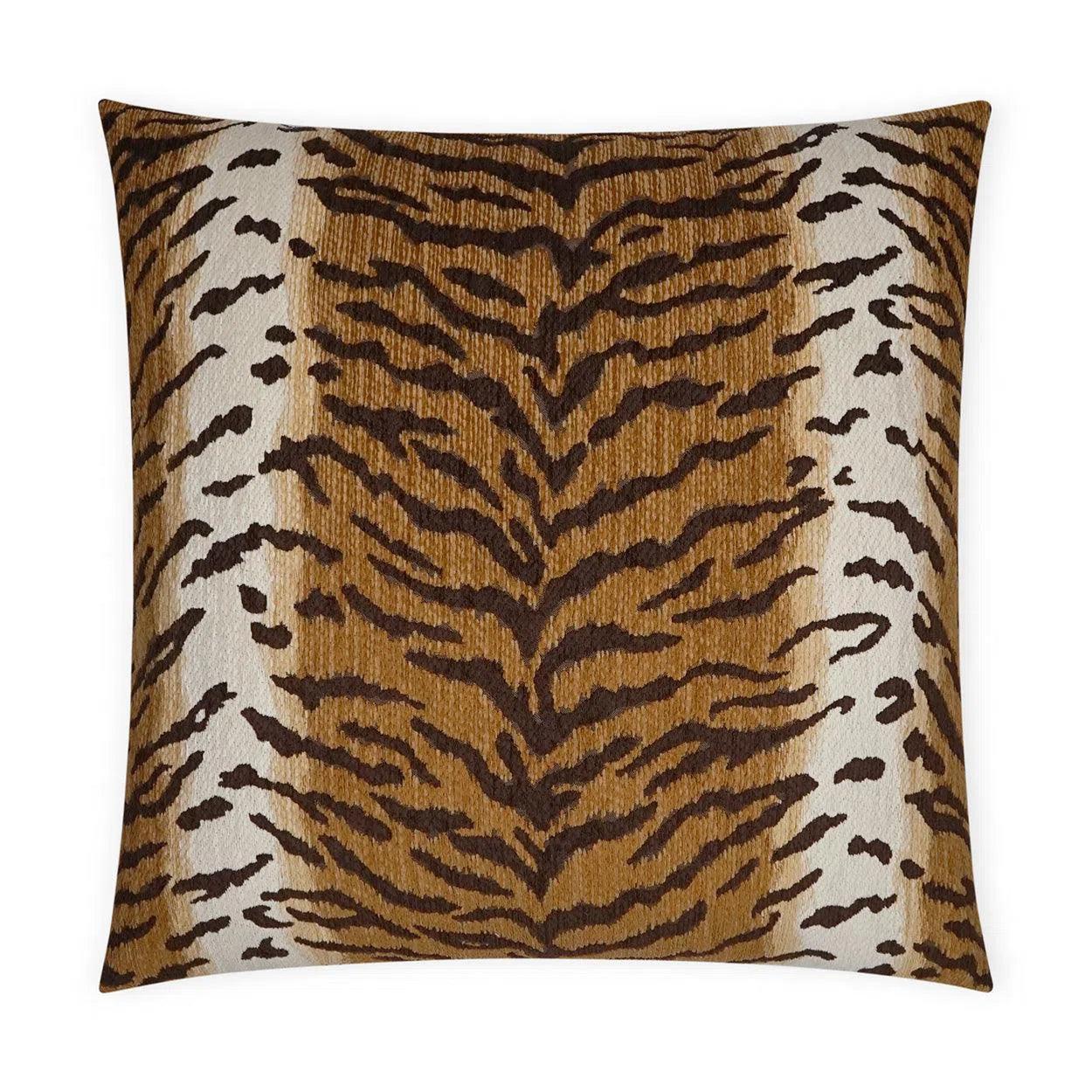 Calabar Caramel Animal Tan Taupe Large Throw Pillow With Insert