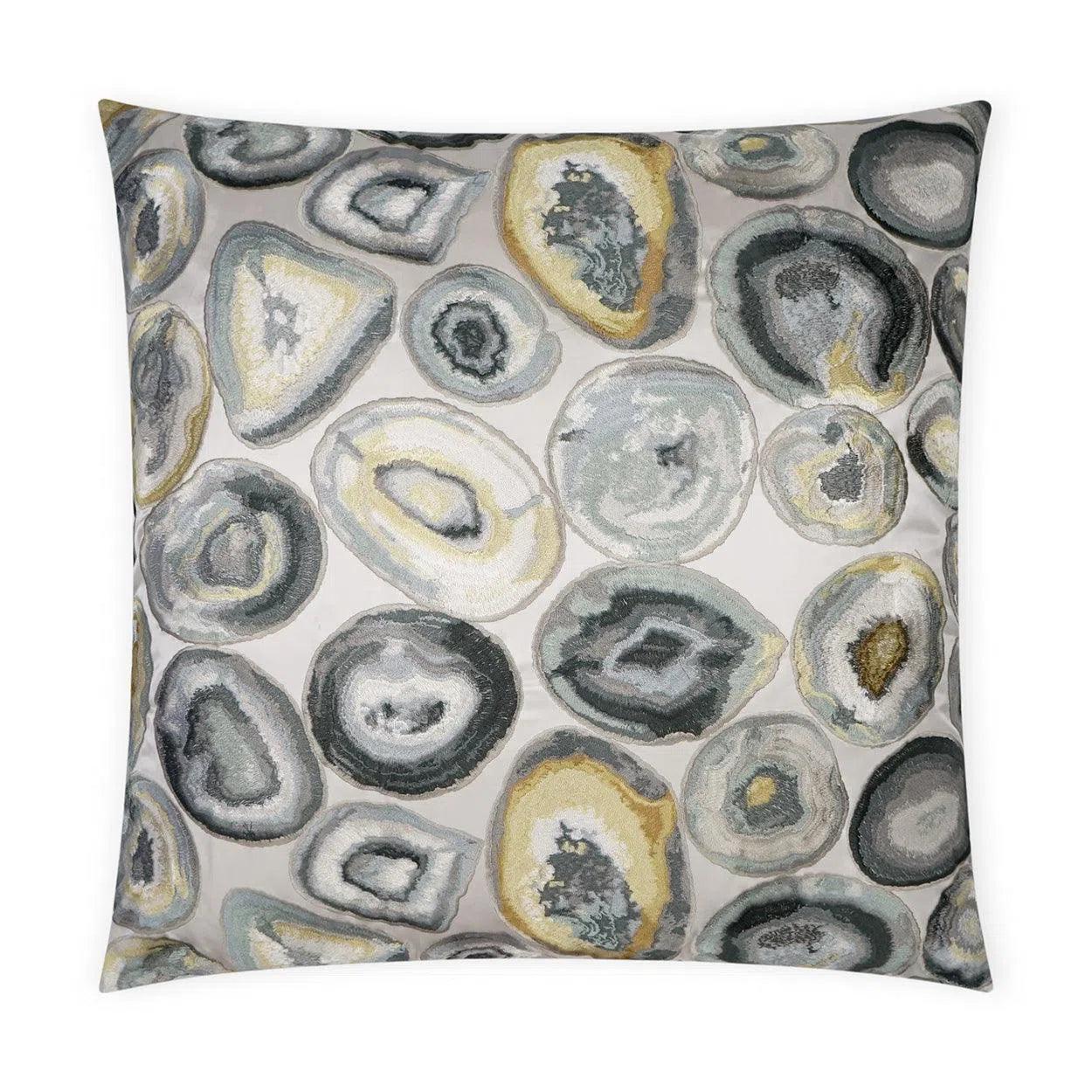 Cali Novelty Mist Yellow Grey Large Throw Pillow With Insert